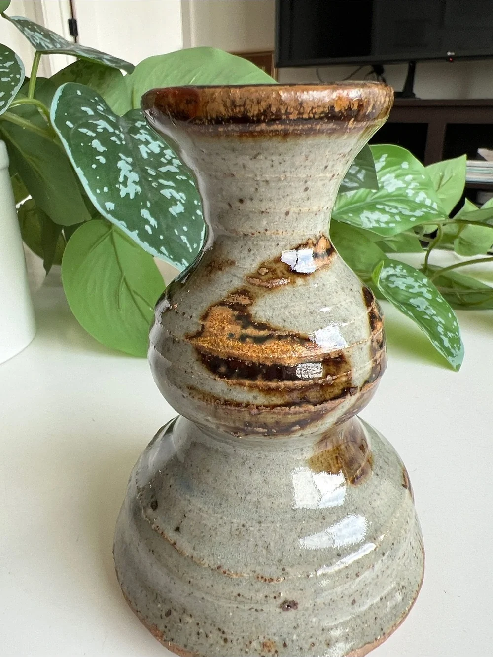 Vintage Handmade Pottery Vase Neutral Decor